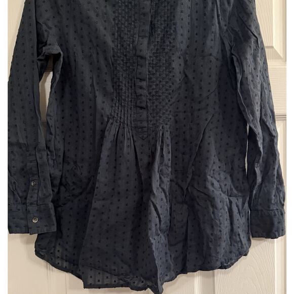 J. Jill Popover Sz Small Swiss Dot Forest Green Blouse Casual Office Fairy - Picture 7 of 10